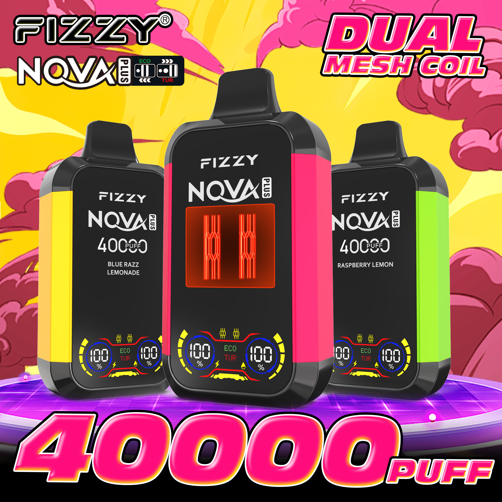 fizzyvapes.net Fizzy Nova Plus 40000 Puffs Berry Zesty Blast 6-Flavor Bundle – 6pcs